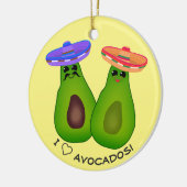 Avocado Couple w Sombreros Keramik Ornament (Links)