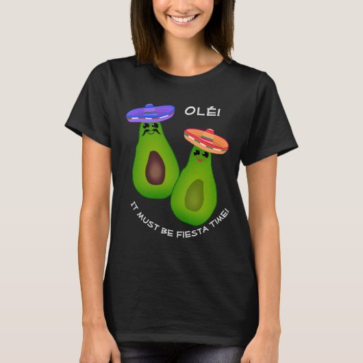 Avocado Couple w Sombreros T-Shirt (Vorderseite)