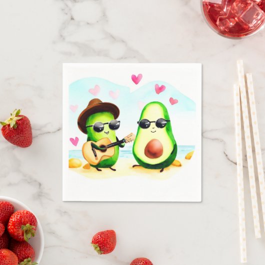 Avocado Couple Wedding Serviette (Beispiel)