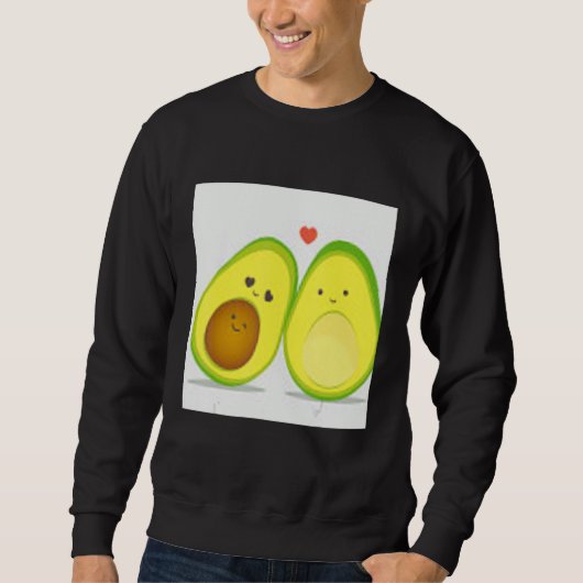 avocado cute pattern ilustration sweatshirt (Vorderseite)