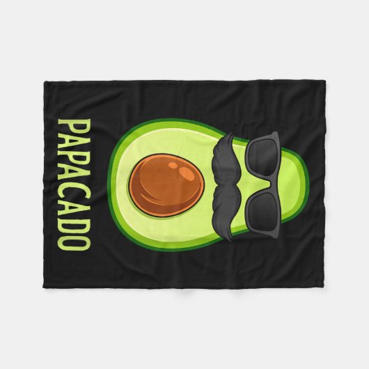 Avocado Dad Papacado Funny Daddy Father Avocado Fleecedecke (Vorderseite (Horizontal))