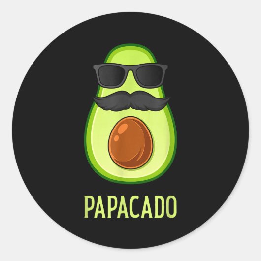 Avocado Dad Papacado Funny Daddy Father Avocado  Runder Aufkleber (Vorderseite)