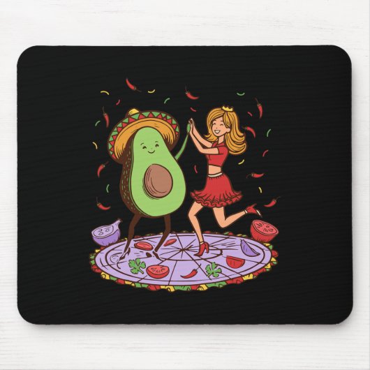 Avocado Dancing Salsa Cinco De Mayo Mexican Avocad Mousepad (Vorne)