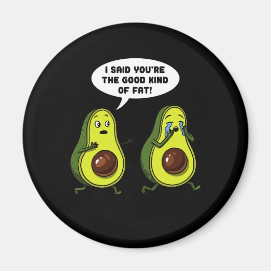 Avocado der gute feine Vegane Witz Magnet (Vorne)