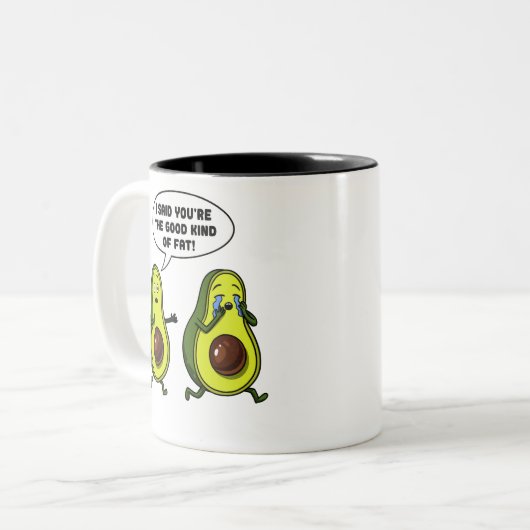 Avocado der gute feine Vegane Witz Zweifarbige Tasse (Vorderseite Links)