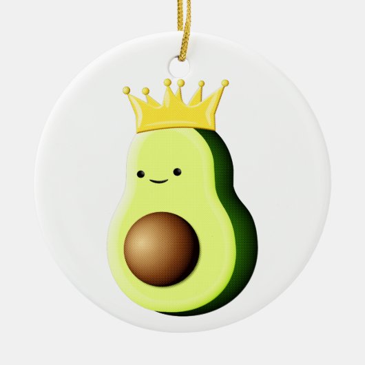 Avocado der König aller Früchte T - Shirt Keramik Ornament (Vorne)