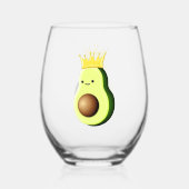 Avocado der König aller Früchte Weinglas Ohne Stiel (Rückseite)