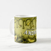 Avocado-Drip-Retro-Geschenk | Erdiges Hellgrün Nam Kaffeetasse (Vorderseite Links)