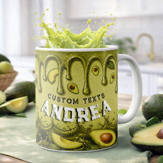 Avocado-Drip-Retro-Geschenk | Erdiges Hellgrün Nam Kaffeetasse