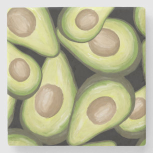 "Avocado" Druck Steinuntersetzer