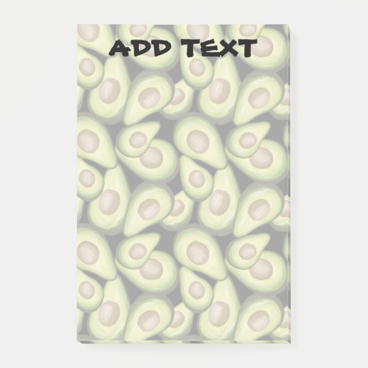"Avocado" drucken, um aufzulisten, Hinweise Post-it Klebezettel (Vorderseite)