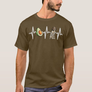 Avocado English Setter Heartbeat Dog Lover  T-Shirt