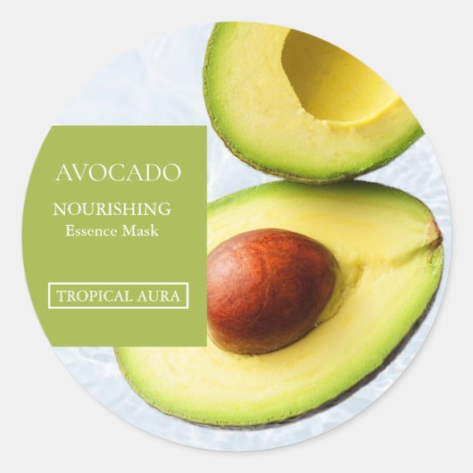 Avocado Facial Mask Label Runder Aufkleber (Vorderseite)