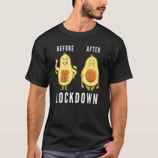 Avocado Fan Körperform Transformation vor T-Shirt (Vorderseite)