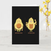 Avocado-Fitness Karte (Gelbe Blume)