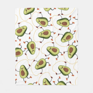 Avocado Fitness: Niedliches Vintages Muster Fleecedecke