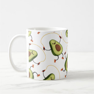 Avocado Fitness: Niedliches Vintages Muster Kaffeetasse