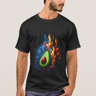 Avocado Flames Vegan Vegetarisch Gesunde Ernährung T-Shirt