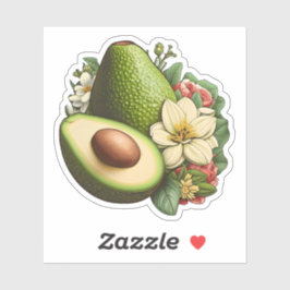 Avocado Floral Ästhetische Kunst Vegan Aufkleber