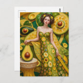 Avocado-Frau mit Extra-Flügeln Postkarte (Vorne/Hinten)