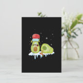 Avocado Frohe Weihnachten Vegane Pajama Weihnachts Einladung (Stehend Vorderseite)