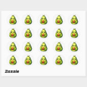 Avocado-Frosch Runder Aufkleber (Blatt)