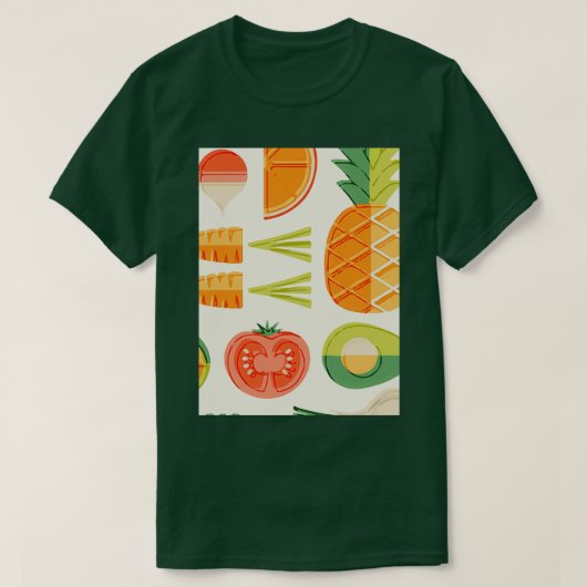 Avocado Frucht Charming Stil T-Shirt (Design vorne)
