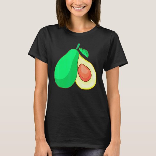 Avocado-Frucht Essen Vegan Vegetarisch T-Shirt (Vorderseite)