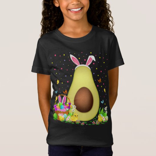 Avocado Frucht Ostereier Hunt Bunny Avocado Osterz T-Shirt (Vorderseite)