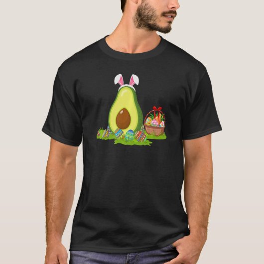 Avocado Frucht Ostereier Jagd Bunny Avocado Eas T-Shirt (Vorderseite)