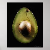 Avocado, Frucht, schwarzer Hintergrund Poster (Vorne)