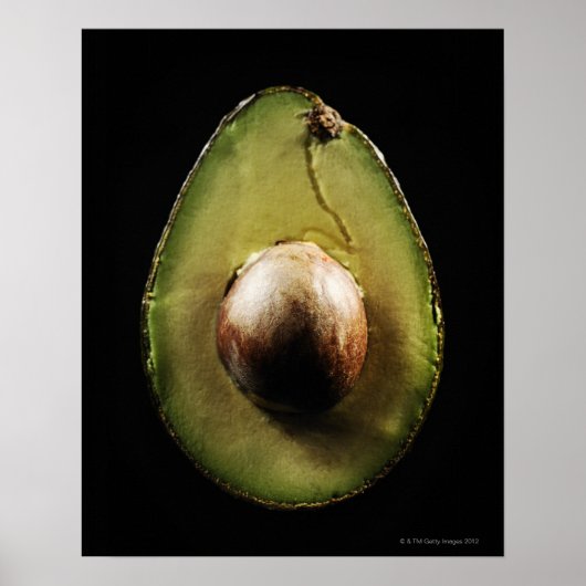 Avocado, Frucht, schwarzer Hintergrund Poster (Vorne)