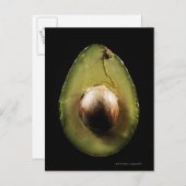 Avocado, Frucht, schwarzer Hintergrund Postkarte (Vorne/Hinten)