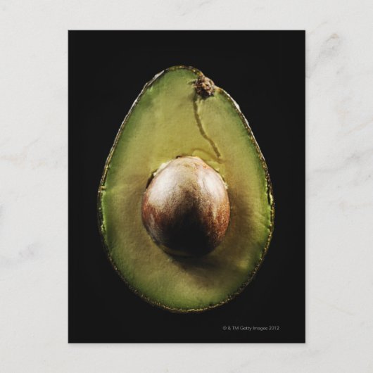 Avocado, Frucht, schwarzer Hintergrund Postkarte (Vorderseite)