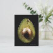 Avocado, Frucht, schwarzer Hintergrund Postkarte (Stehend Vorderseite)