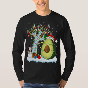 Avocado Frucht Weihnachtsbaum Beleuchtung Santa Hu T-Shirt