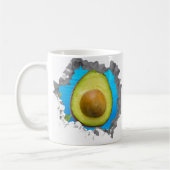Avocado Fruchtloch in einer Wand Veganer Feinschme Kaffeetasse (Links)