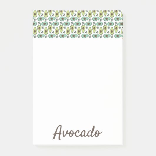 Avocado-Fruchtmuster Post-it Klebezettel (Vorderseite)
