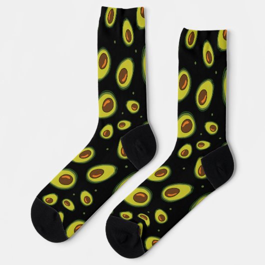 Avocado Fruit Gemustert Socken (Linkes Detail)