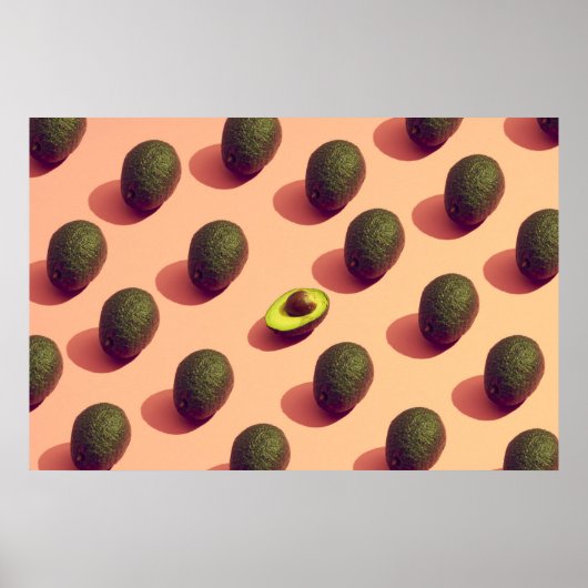 Avocado Fruit Portrait Poster (Vorne)