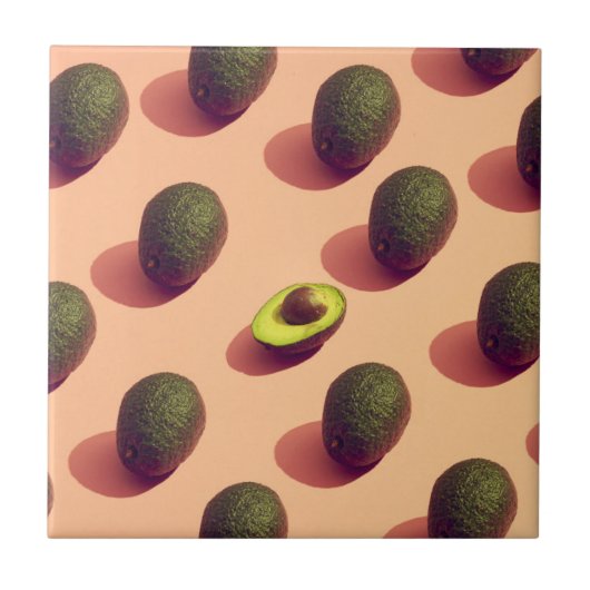 Avocado Fruit Potrait Fliese (Vorderseite)