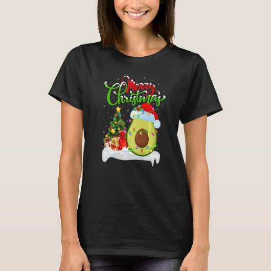 Avocado Fruit Xmas Decorations Santa Avocado Chri T-Shirt (Vorderseite)