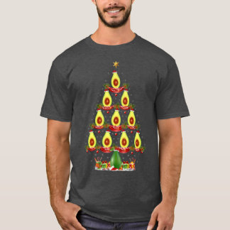 Avocado Fruit Xmas Tree Lighting Avocados Christma T-Shirt