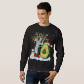 Avocado Fruit Xmas Tree Lighting Weihnachtsmannmüt Sweatshirt (Vorne ganz)