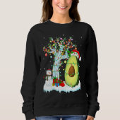 Avocado Fruit Xmas Tree Lighting Weihnachtsmannmüt Sweatshirt (Vorderseite)
