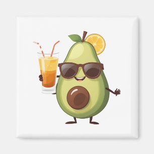 Avocado Fun fröhlicher Urlaub Tropische Getränke O Magnet
