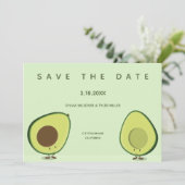 Avocado Fun Whimsical Food Wedding Save The Date (Stehend Vorderseite)