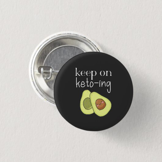 Avocado Funny Behielt auf Keto-ing Button (Vorne & Hinten)