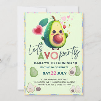Avocado Geburtstag Heiliger Guacamole Niedliches F Einladung