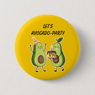 Avocado-Geburtstagsfeier benutzerdefinierter Pin Button